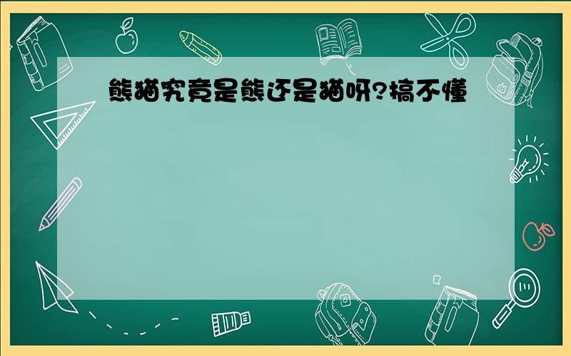 熊猫究竟是熊还是猫呀?搞不懂