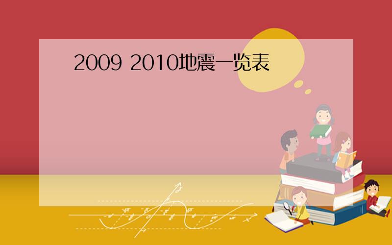 2009 2010地震一览表