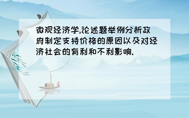 微观经济学,论述题举例分析政府制定支持价格的原因以及对经济社会的有利和不利影响.