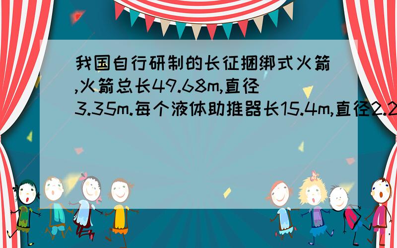 我国自行研制的长征捆绑式火箭,火箭总长49.68m,直径3.35m.每个液体助推器长15.4m,直径2.25m.总起飞质量461t,起飞推力6.0×10^6N,可以用来发射小型载人飞船.试计算火箭起飞时的加速度.