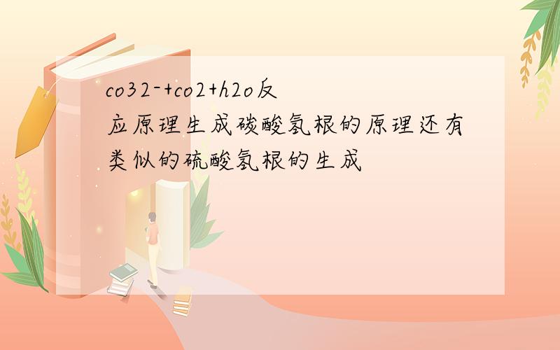 co32-+co2+h2o反应原理生成碳酸氢根的原理还有类似的硫酸氢根的生成