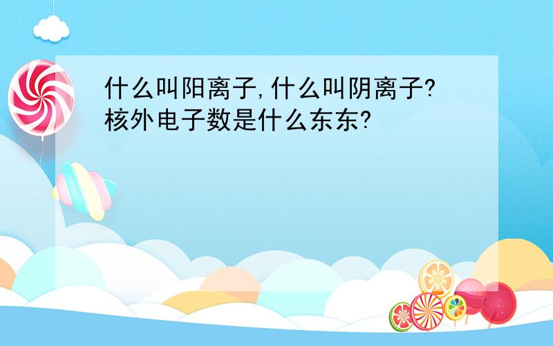 什么叫阳离子,什么叫阴离子?核外电子数是什么东东?