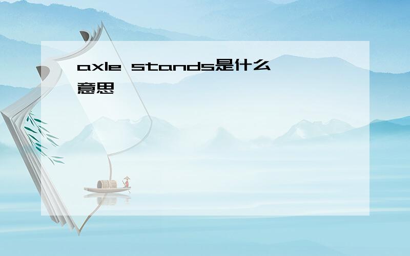 axle stands是什么意思