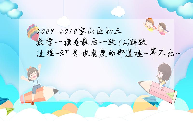 2009-2010宝山区初三数学一模卷最后一题(2)解题过程~RT 是求角度的那道哇~算不出~