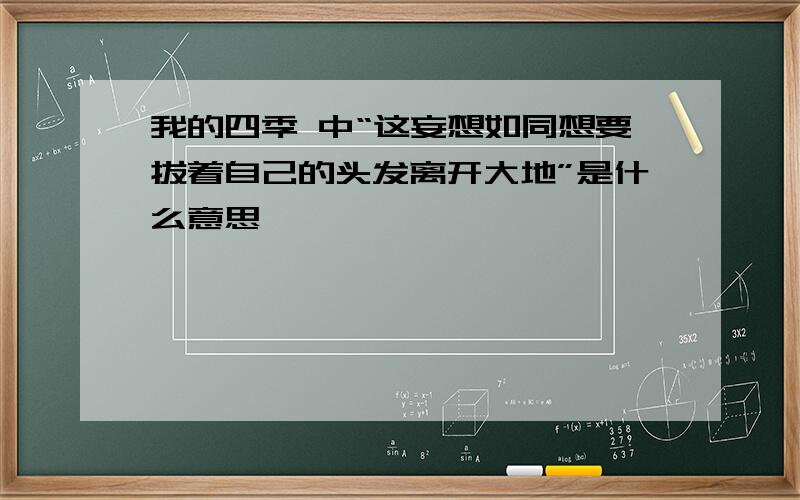 我的四季 中“这妄想如同想要拔着自己的头发离开大地”是什么意思