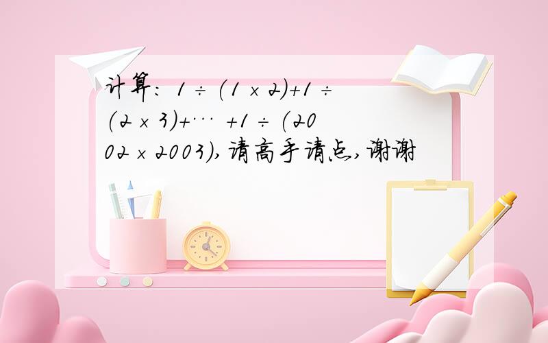 计算: 1÷(1×2)＋1÷(2×3)＋… ＋1÷(2002×2003),请高手请点,谢谢