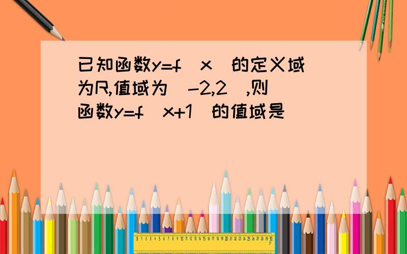 已知函数y=f(x)的定义域为R,值域为[-2,2],则函数y=f(x+1)的值域是