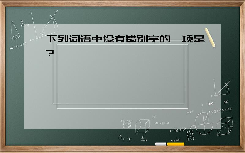 下列词语中没有错别字的一项是?