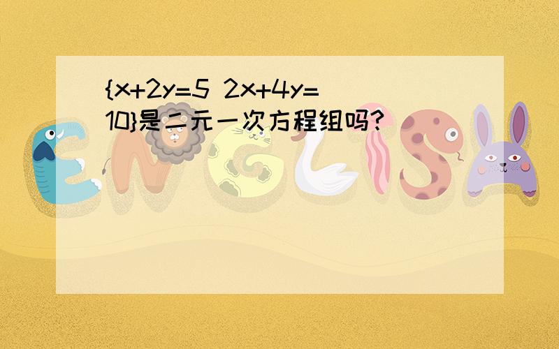 {x+2y=5 2x+4y=10}是二元一次方程组吗?