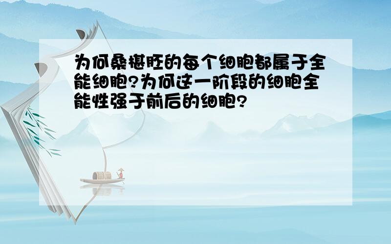 为何桑椹胚的每个细胞都属于全能细胞?为何这一阶段的细胞全能性强于前后的细胞?