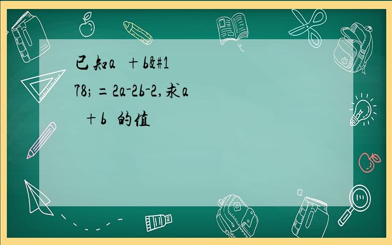 已知a²+b²=2a-2b-2,求a²+b²的值