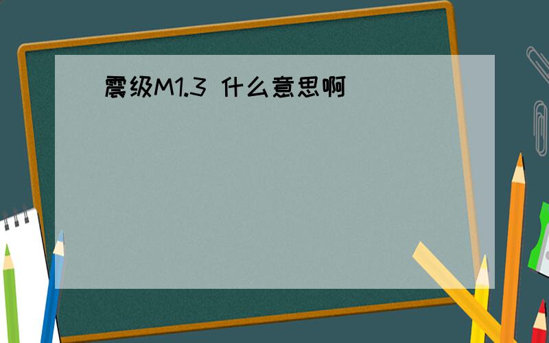 震级M1.3 什么意思啊