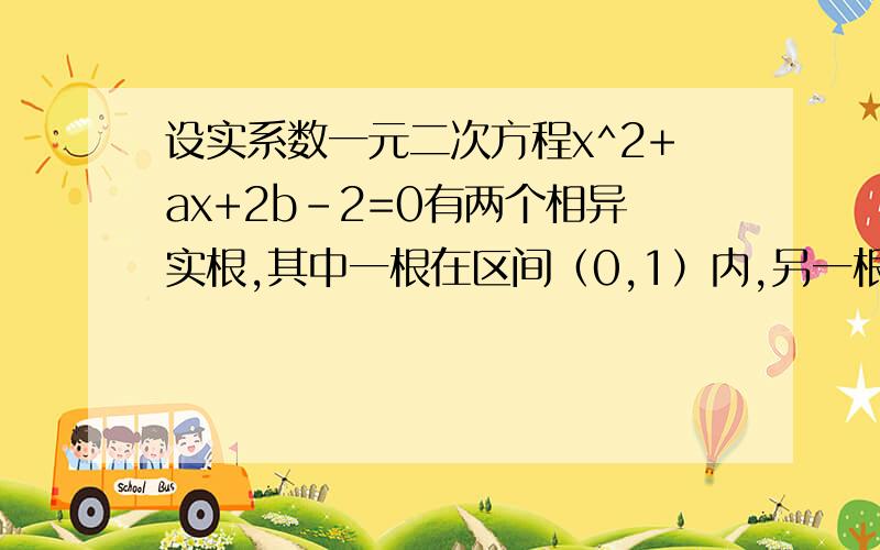 设实系数一元二次方程x^2+ax+2b-2=0有两个相异实根,其中一根在区间（0,1）内,另一根在区间（1,2）内,则(b-4)/(a-1)的取值范围是我知道这题可用线性规划做.想问下,为什么不能用韦达定理,也就是