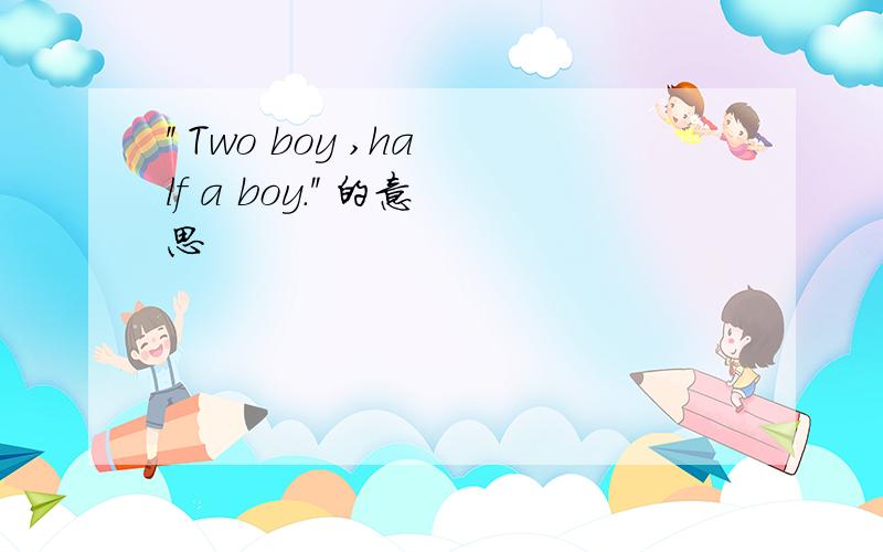 '' Two boy ,half a boy.'' 的意思