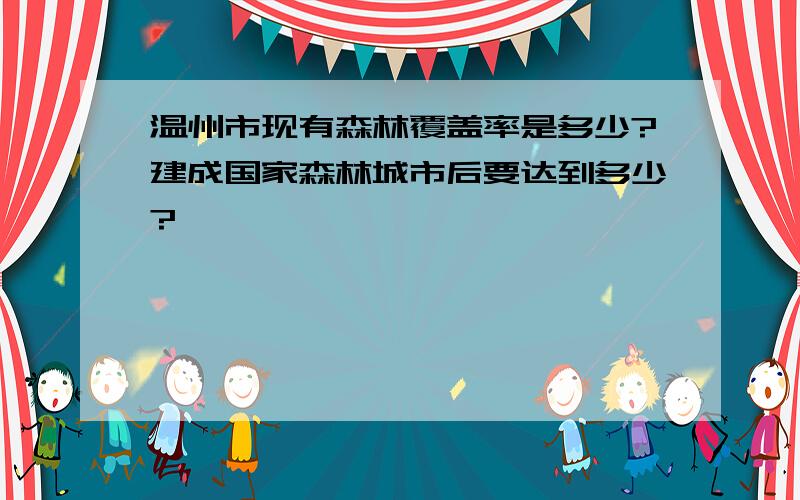 温州市现有森林覆盖率是多少?建成国家森林城市后要达到多少?