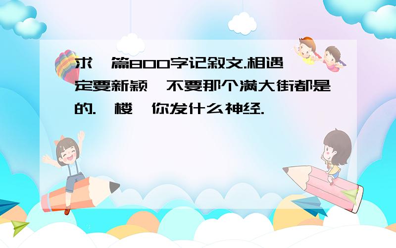 求一篇800字记叙文.相遇一定要新颖,不要那个满大街都是的.一楼,你发什么神经.