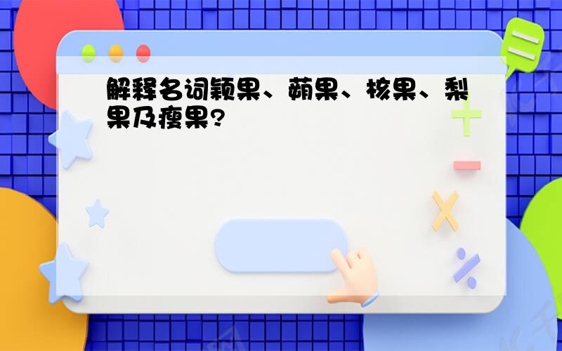 解释名词颖果、蒴果、核果、梨果及瘦果?