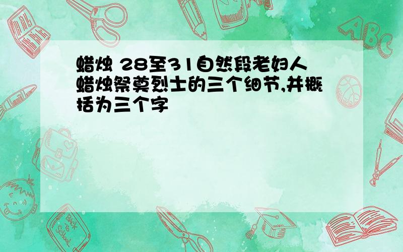 蜡烛 28至31自然段老妇人蜡烛祭奠烈士的三个细节,并概括为三个字