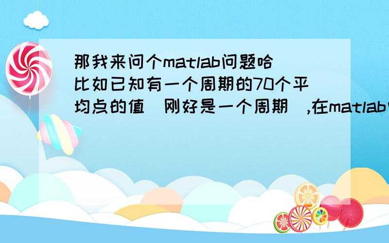 那我来问个matlab问题哈比如已知有一个周期的70个平均点的值（刚好是一个周期）,在matlab中如何能把这个周期分为80个点,求出每个点对应的值.