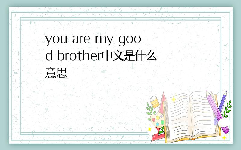 you are my good brother中文是什么意思