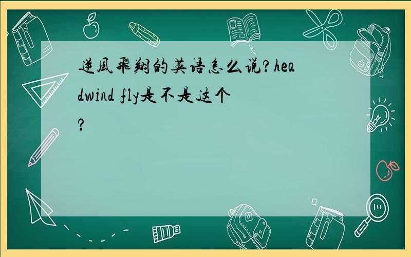 逆风飞翔的英语怎么说?headwind fly是不是这个?