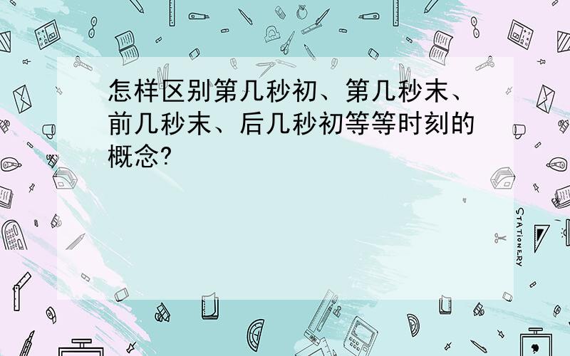 怎样区别第几秒初、第几秒末、前几秒末、后几秒初等等时刻的概念?