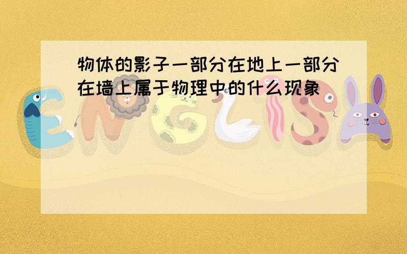 物体的影子一部分在地上一部分在墙上属于物理中的什么现象