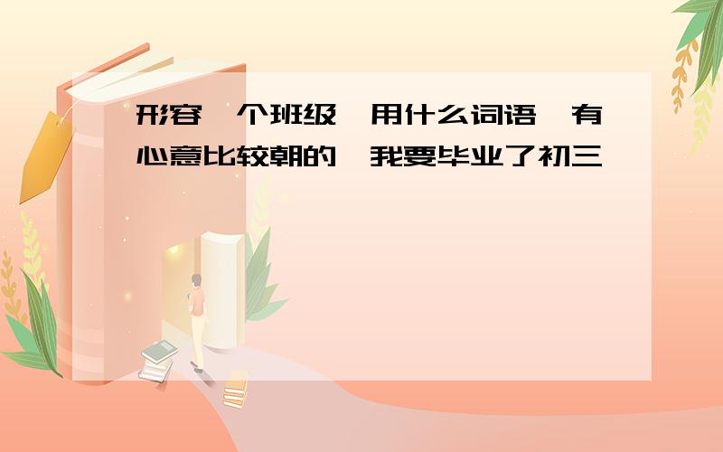 形容一个班级　用什么词语　有心意比较朝的　我要毕业了初三