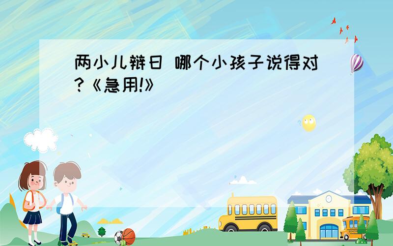 两小儿辩日 哪个小孩子说得对?《急用!》