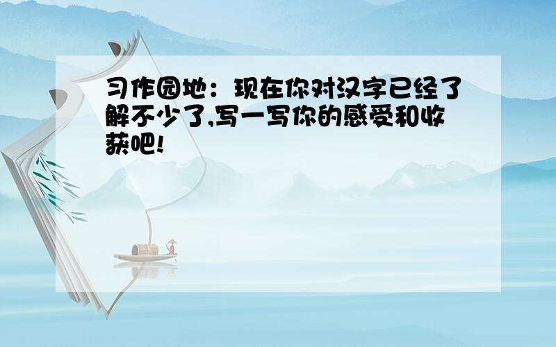 习作园地：现在你对汉字已经了解不少了,写一写你的感受和收获吧!