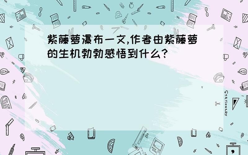 紫藤萝瀑布一文,作者由紫藤萝的生机勃勃感悟到什么?