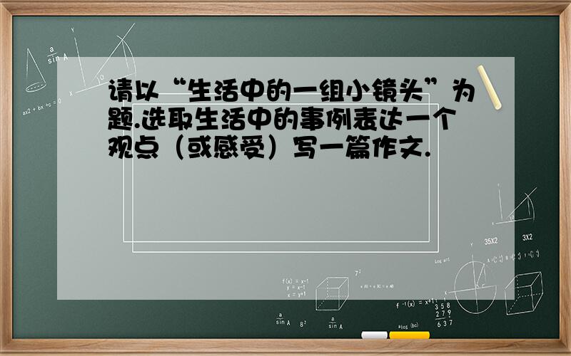 请以“生活中的一组小镜头”为题.选取生活中的事例表达一个观点（或感受）写一篇作文.