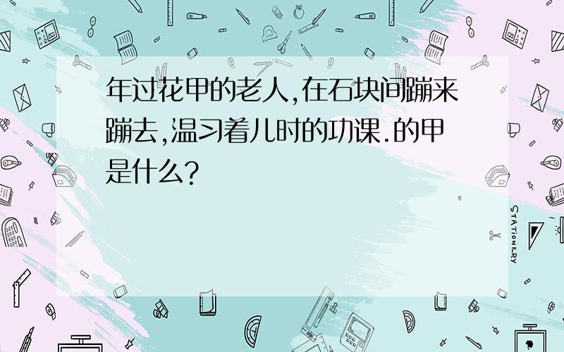 年过花甲的老人,在石块间蹦来蹦去,温习着儿时的功课.的甲是什么?