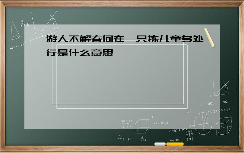 游人不解春何在,只拣儿童多处行是什么意思