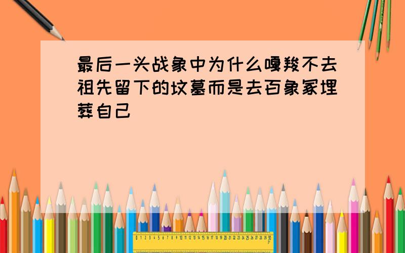 最后一头战象中为什么嘎羧不去祖先留下的坟墓而是去百象冢埋葬自己