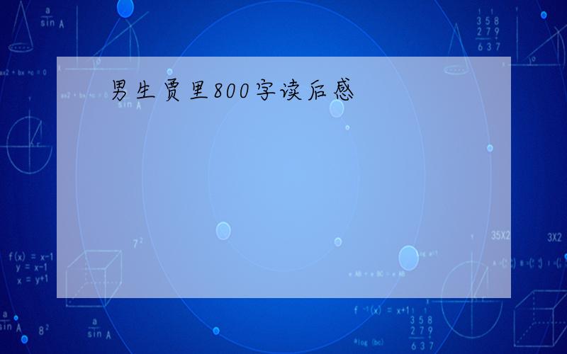 男生贾里800字读后感