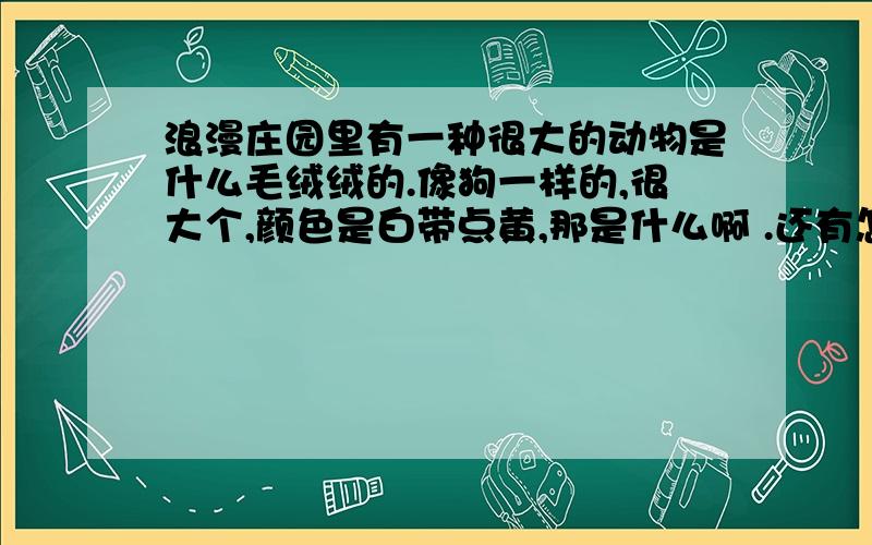 浪漫庄园里有一种很大的动物是什么毛绒绒的.像狗一样的,很大个,颜色是白带点黄,那是什么啊 .还有怎么得到