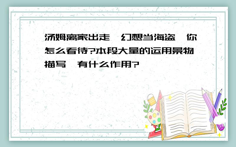 汤姆离家出走,幻想当海盗,你怎么看待?本段大量的运用景物描写,有什么作用?