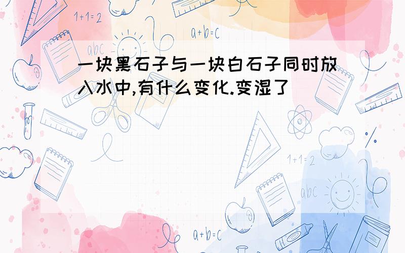 一块黑石子与一块白石子同时放入水中,有什么变化.变湿了