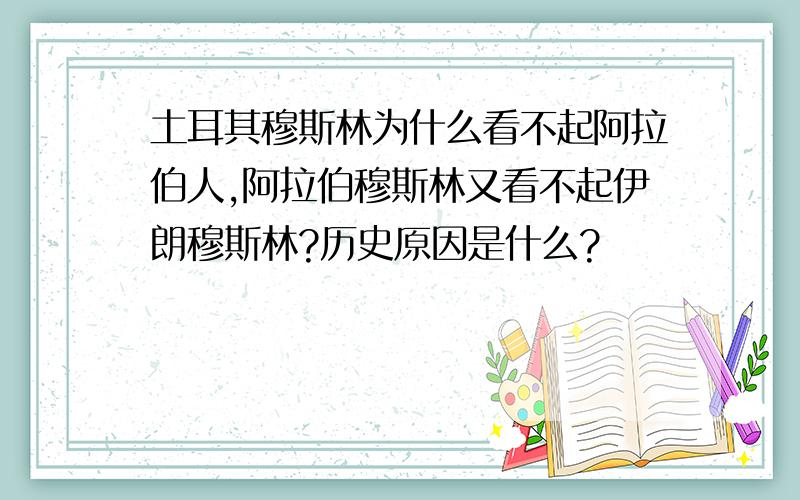 土耳其穆斯林为什么看不起阿拉伯人,阿拉伯穆斯林又看不起伊朗穆斯林?历史原因是什么?