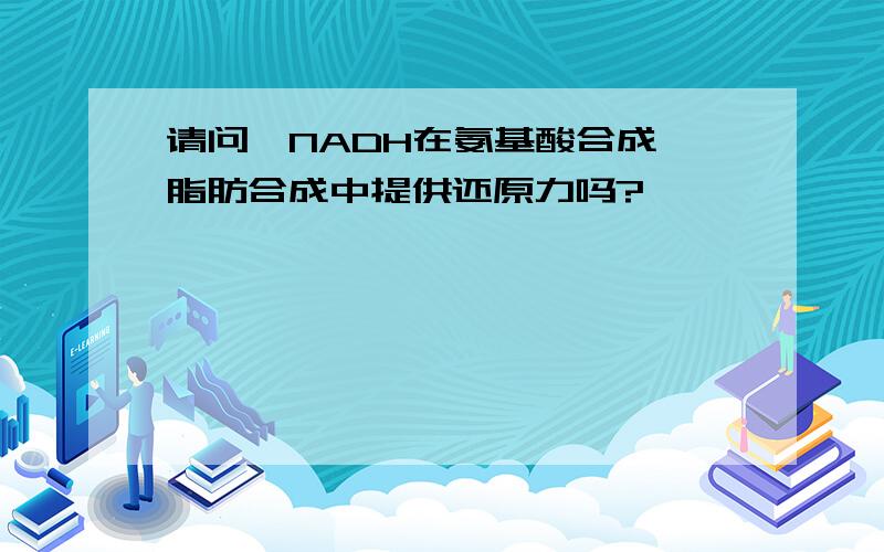 请问,NADH在氨基酸合成,脂肪合成中提供还原力吗?