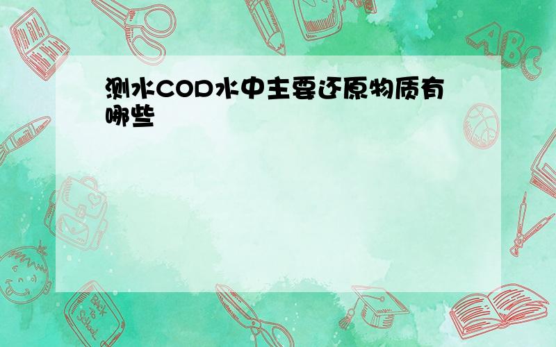 测水COD水中主要还原物质有哪些