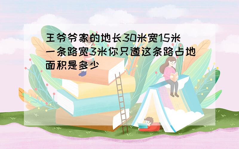 王爷爷家的地长30米宽15米一条路宽3米你只道这条路占地面积是多少
