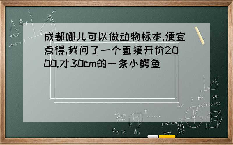 成都哪儿可以做动物标本,便宜点得,我问了一个直接开价2000.才30cm的一条小鳄鱼