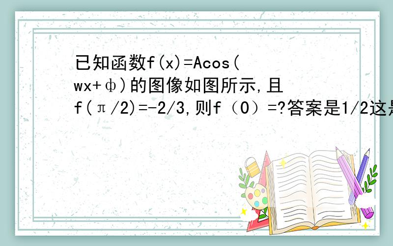 已知函数f(x)=Acos(wx+ф)的图像如图所示,且f(π/2)=-2/3,则f（0）=?答案是1/2这是辽宁09年高考题.请问为什么算出来是1/2?