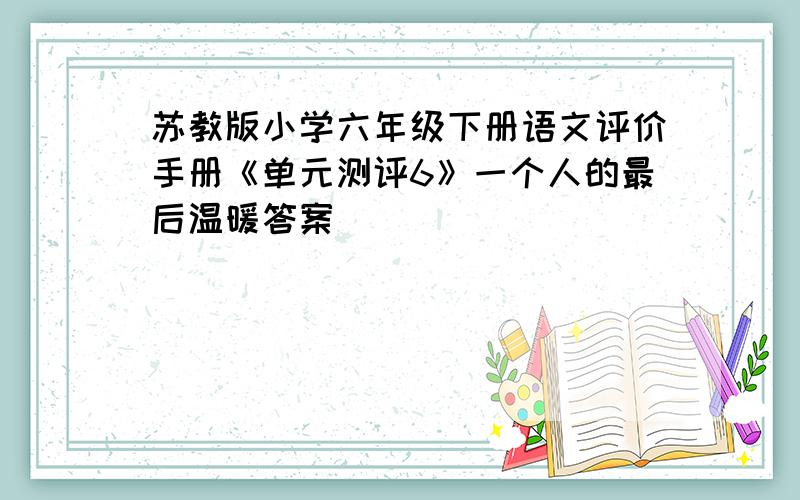 苏教版小学六年级下册语文评价手册《单元测评6》一个人的最后温暖答案