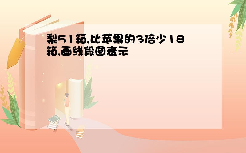 梨51箱,比苹果的3倍少18箱,画线段图表示