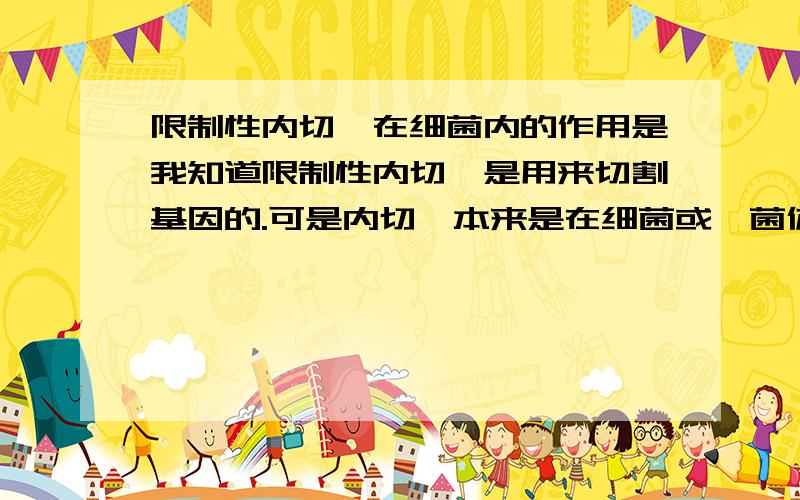 限制性内切酶在细菌内的作用是我知道限制性内切酶是用来切割基因的.可是内切酶本来是在细菌或噬菌体内的,那作用或意义是?