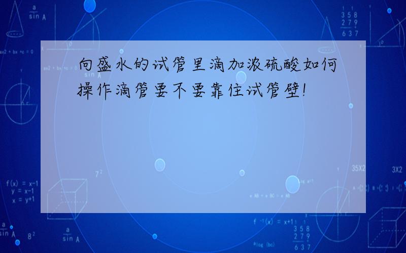 向盛水的试管里滴加浓硫酸如何操作滴管要不要靠住试管壁!