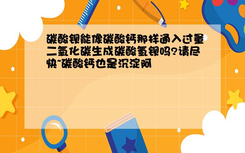 碳酸钡能像碳酸钙那样通入过量二氧化碳生成碳酸氢钡吗?请尽快~碳酸钙也是沉淀阿